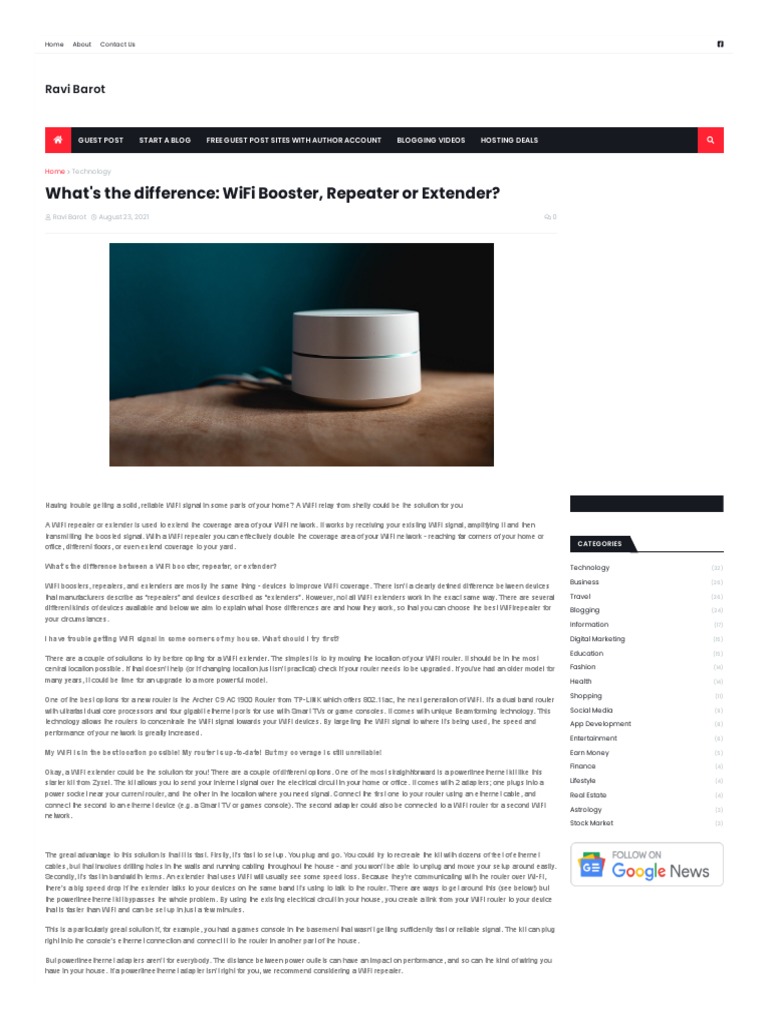 Router vs Repeater Explained | PDF | Wi Fi | Computer Network