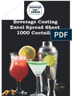 Beverage Cost Excel Spread Sheet