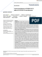 Presence and Short-Term Persistence of SARS-CoV-2 (Ocak 2021)