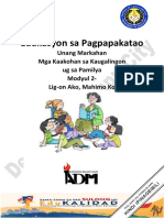 Edukasyon Sa Pagpapakatao: Unang Markahan Mga Kaakohan Sa Kaugalingon Ug Sa Pamilya Modyul 2-Lig-On Ako, Mahimo Ko