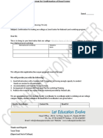Format of Confirmation Letter For Workshop (New)