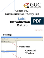 Comm 502 Communication Theory Lab: Introduction To Matlab
