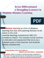 Select and Device Differentiated Activities For Struggling Learners in Modular Distance Learning