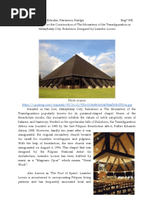 Task 1 The Construction of The Monastery of The Transfiguration in Malaybalay City, Bukidnon. Designed by Leandro Locsin