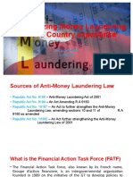 Criminalizing Money Laundering Across Country Experience: Eric R Casuncad 21-MCJ-035
