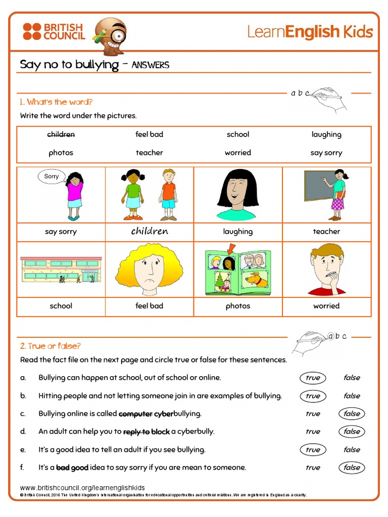Reading Practice Say No To Bullying Answers | PDF | Cyberbullying