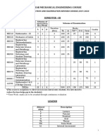 Second Year Mechanical Engineering Course: Scheme of Instruction and Examination Revised Course 2019-2020