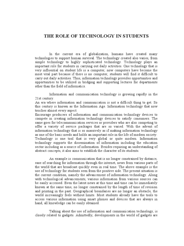 Impact of Technology on Student Life | PDF | Information | Internet