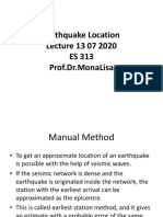 Earthquake Location Es 313 Prof - Dr.Monalisa