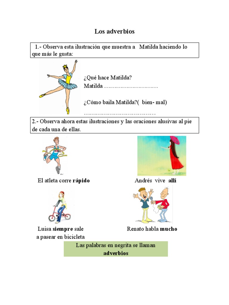 Los Adverbios | PDF | Adverbio | Lingüística