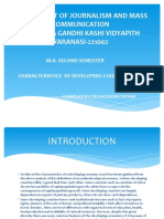 Department of Journalism and Mass Communication Mahatma Gandhi Kashi Vidyapith VARANASI-221002