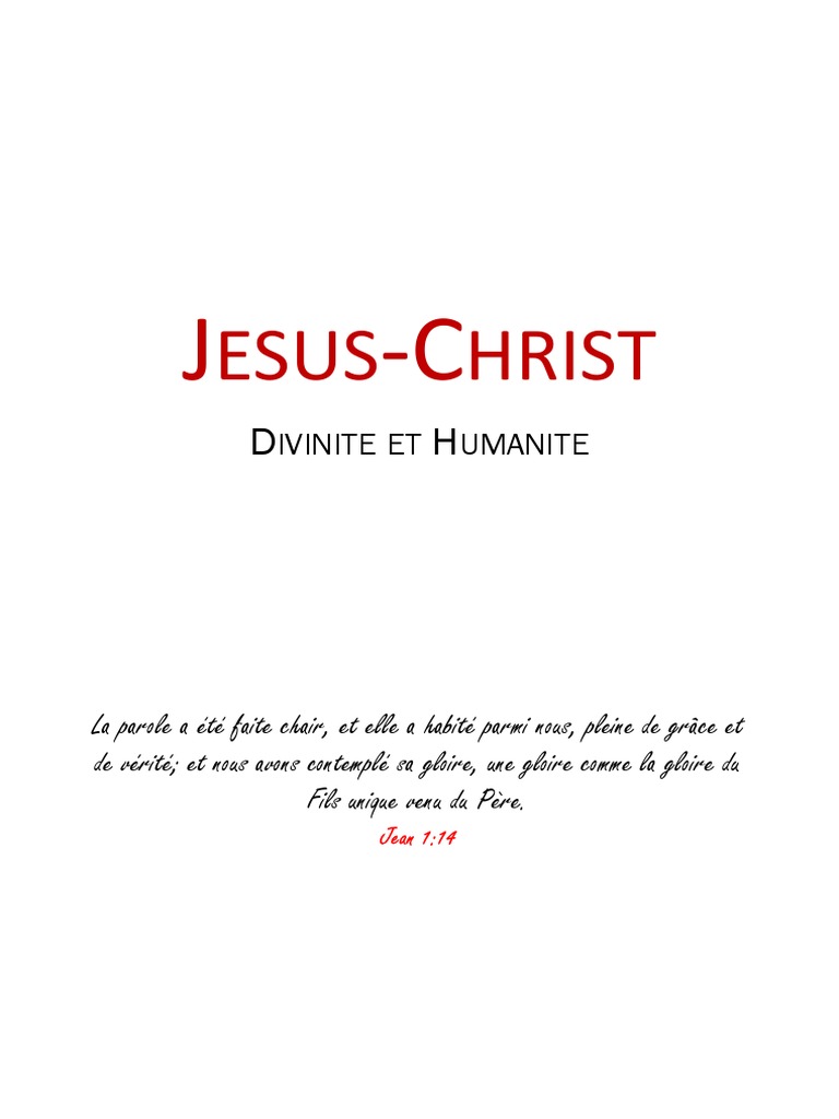 Divinité et Humanité de Jésus-Christ | PDF | Jésus | Dieu