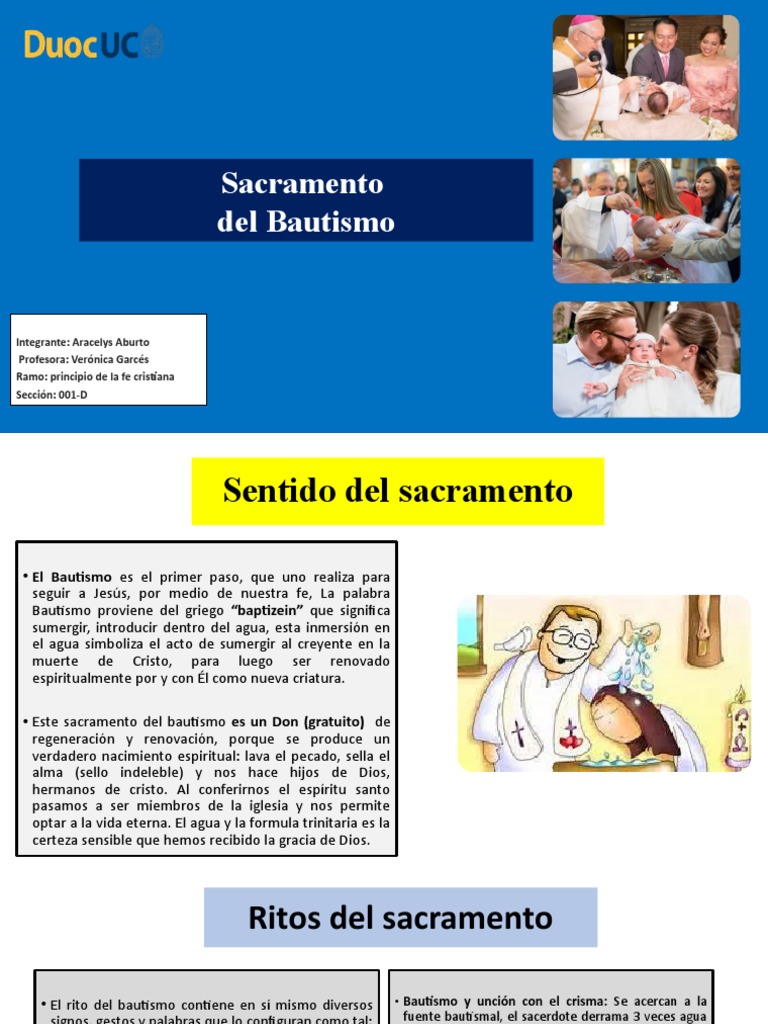 Sacramento del Bautismo: Significado y Ritos | PDF | Bautismo | Sacramentos