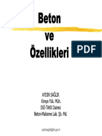 Beton Ve Özellikleri: Aydin Sağlik Kimya Yük. Müh. DSİ-TAKK Dairesi Beton-Malzeme Lab. Şb. MD