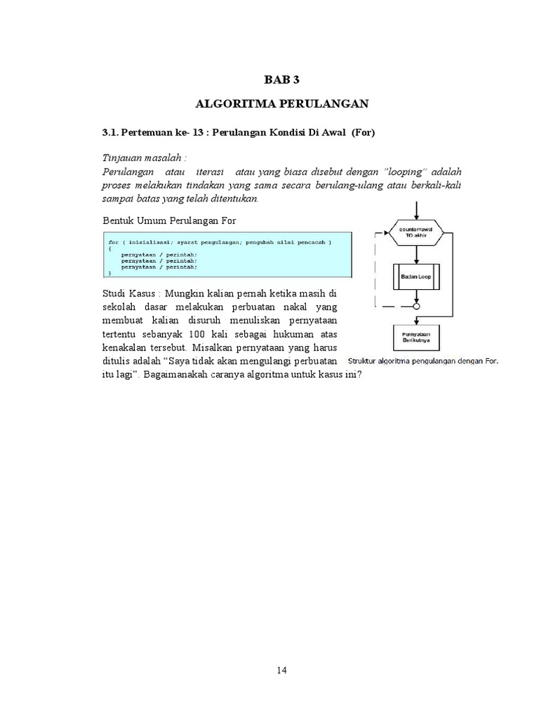 Contoh Dan Tugas Flowchart Perulangan | PDF