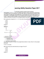 RBI Grade B Reasoning Ability Question Paper 2017 Phase I