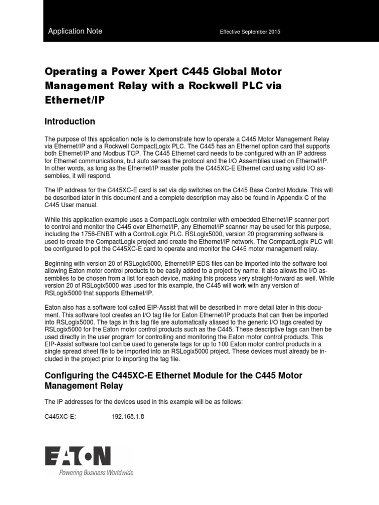 RockwellPLC EIP C445 | PDF | Ip Address | Programmable Logic Controller