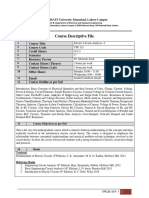 Course Descriptive File: COMSATS University Islamabad, Lahore Campus