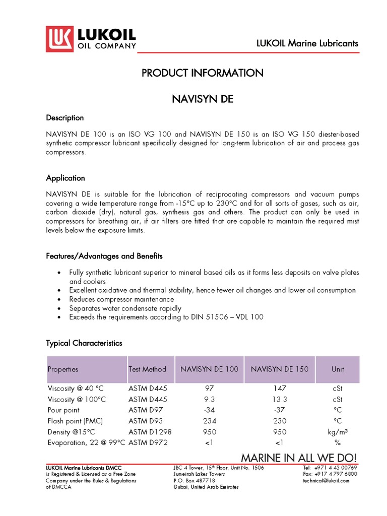 TDS - Navisyn de - en | PDF | Lubricant | Materials