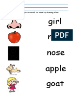Nine Nose Girl: Direction: Match The Picture With Its Name by Drawing A Line