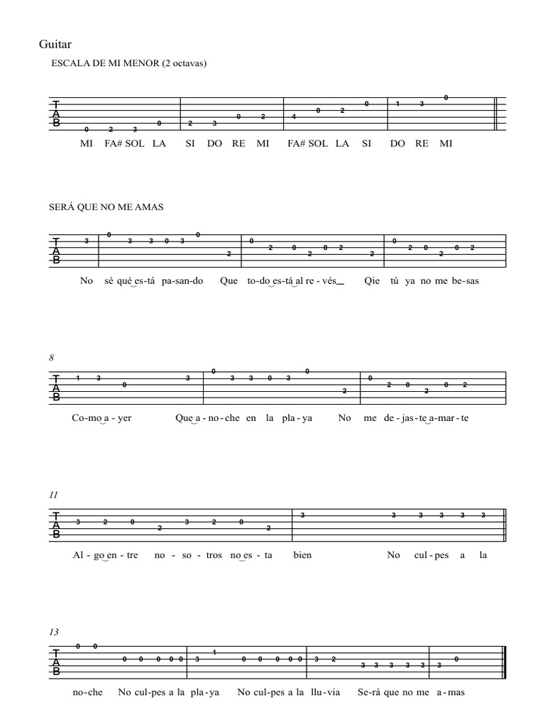 Escala MI Menor | PDF | Teoría musical | Elementos de la música