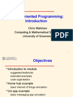 Object-Oriented Programming:: Chris Walshaw Computing & Mathematical Sciences University of Greenwich