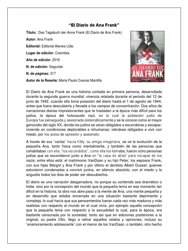 Reseña del Diario de Ana Frank | PDF | Anne Frank