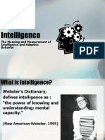 Intelligence: The Meaning and Measurement of Intelligence and Adaptive Behavior