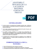 Anatomía y fisiología de la lactancia materna: Beneficios del contacto precoz