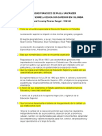 Cuestionario Sobre La Educacion Superior en Colombia