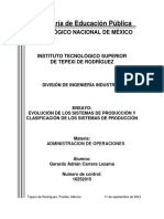 Evolución de Los Sistemas de Producción y Clasificación de Los Sistemas de Producción