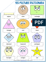 Shapes Vocabulary Esl Picture Dictionary Worksheet for Kids