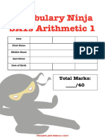 Vocabulary Ninja Sats Arithmetic 1: Total Marks: - /40