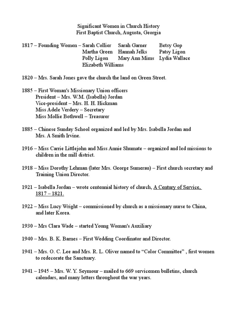 Women in Church History | PDF