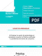 Curso: Lógica Matemática y Funciones: Unidad II Semana 3 Teoría de Conjuntos