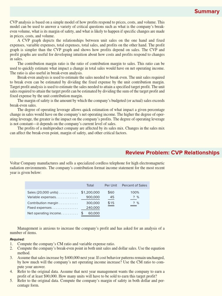 04 Review Problem - CVP Analysis | PDF | Accounting | Market (Economics)