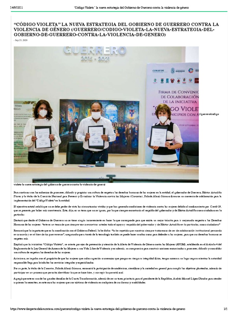 23:09:2020 "Código Violeta" La Nueva Estrategia Del Gobierno de ...