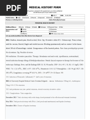 Medical history form template  ilija