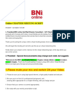 Chapter Meeting Script - BNI Online - Apr'21 To Sep'21