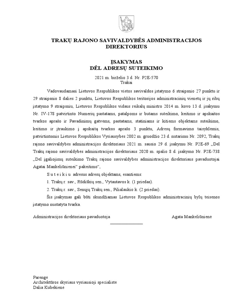 trak-rajono-savivaldyb-s-administracijos-direktorius-sakymas-d-l