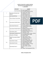 Jadwal Praktek Laboratorium