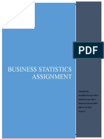 Business Statistics Assignment- Ahadullah Khawaja; Ahmed Hassaan; Mashhood Ahmad.