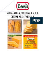 Mozzarella, Cheddar & Slice Cheese Are Available