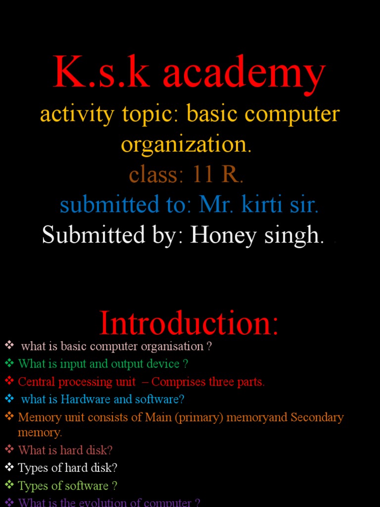 Basic Computer Organization Overview | PDF | Computer Data Storage ...