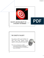 Validity and Reliability of A Research Instrument