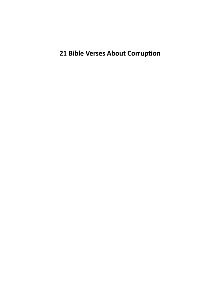 Bible Verses on Corruption Explained | PDF | Religious Belief And ...