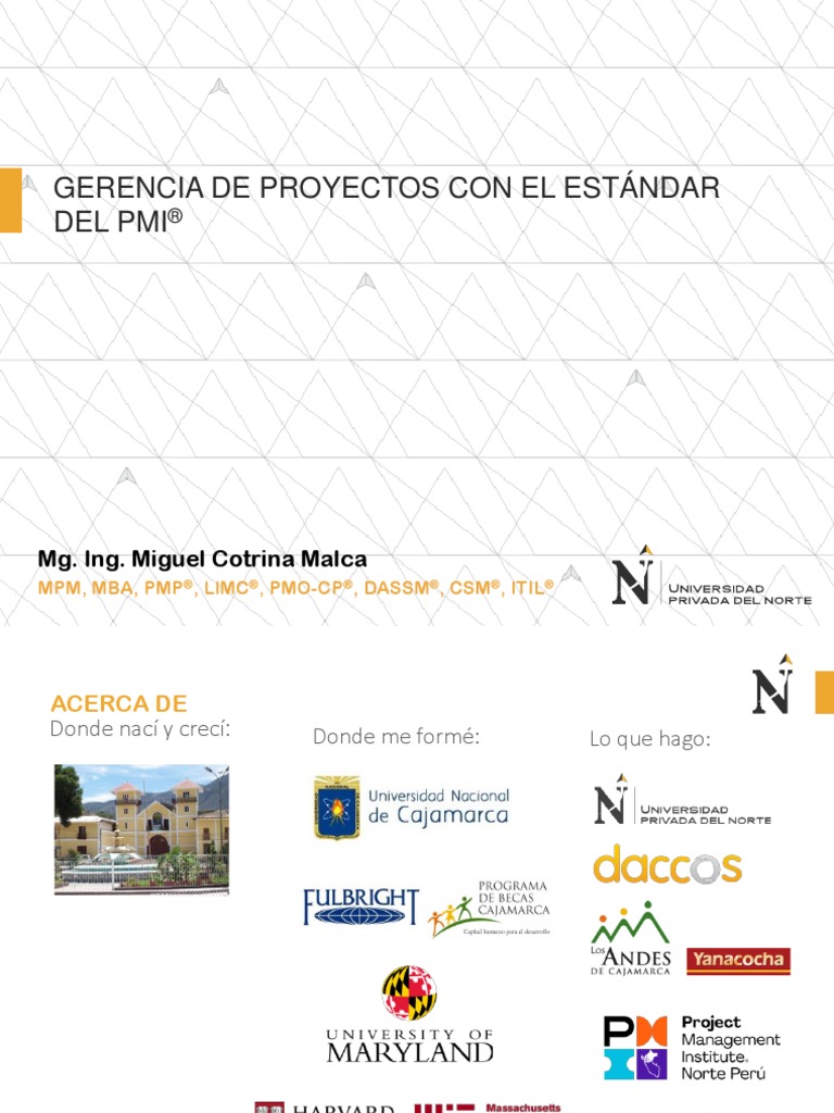 Gerencia de Proyectos Con El Estándar Del PMI 2021 - Sesión 1 | PDF ...