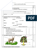 Evaluare Sumativă Anuală La Științe. Cl.2