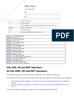 SQL AND, OR and NOT Operators