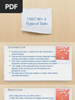 Unit No. 4 Types of Tests